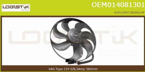LGK OEM014081301 - Вентилятор, охолодження двигуна avtolavka.club