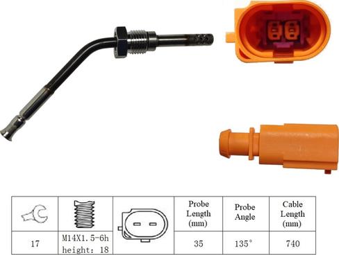 LUCAS LGS6044 - Датчик, температура вихлопних газів avtolavka.club