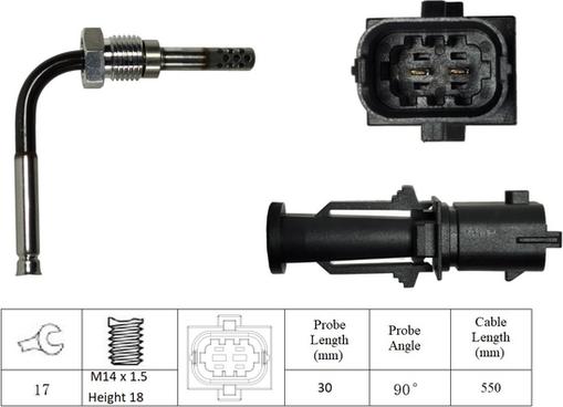 LUCAS LGS6058 - Датчик, температура вихлопних газів avtolavka.club