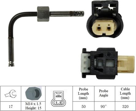 LUCAS LGS6014 - Датчик, температура вихлопних газів avtolavka.club