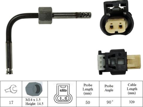 LUCAS LGS6016 - Датчик, температура вихлопних газів avtolavka.club