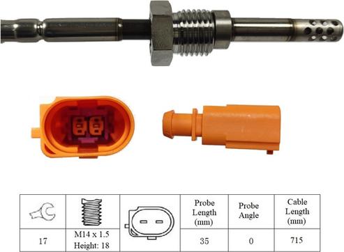 LUCAS LGS6033 - Датчик, температура вихлопних газів avtolavka.club