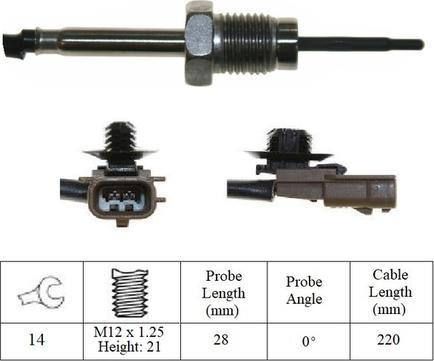 LUCAS LGS7196 - Датчик, температура вихлопних газів avtolavka.club