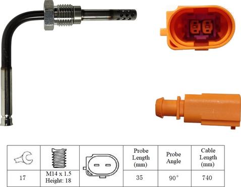 LUCAS LGS7114 - Датчик, температура вихлопних газів avtolavka.club