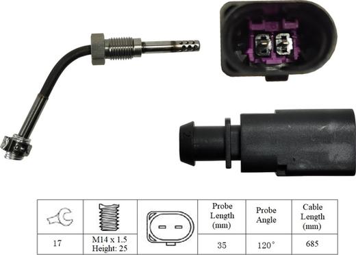 LUCAS LGS7182 - Датчик, температура вихлопних газів avtolavka.club