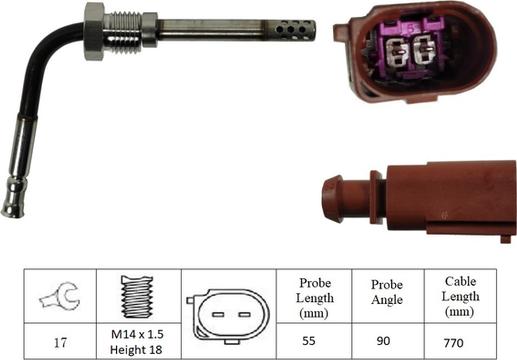 LUCAS LGS7125 - Датчик, температура вихлопних газів avtolavka.club