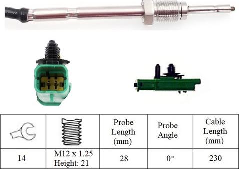 LUCAS LGS7213 - Датчик, температура вихлопних газів avtolavka.club