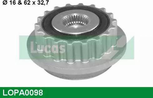 Lucas Engine Drive LOPA0098 - Ремінний шків, генератор avtolavka.club