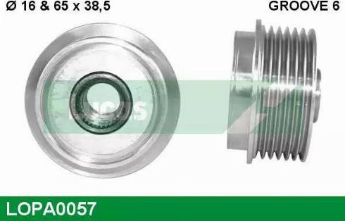 Lucas Engine Drive LOPA0057 - Ремінний шків, генератор avtolavka.club