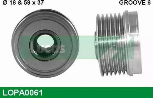 Lucas Engine Drive LOPA0061 - Ремінний шків, генератор avtolavka.club