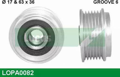 Lucas Engine Drive LOPA0082 - Ремінний шків, генератор avtolavka.club