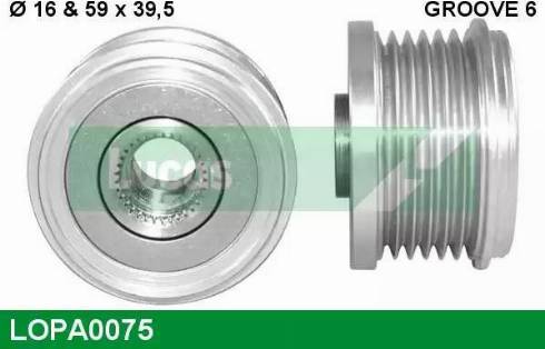 Lucas Engine Drive LOPA0075 - Ремінний шків, генератор avtolavka.club