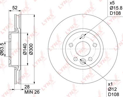 LYNXauto BN-1027 - Гальмівний диск avtolavka.club