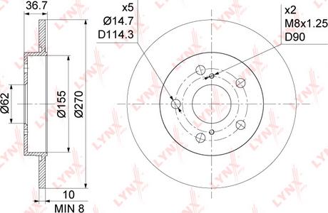 LYNXauto BN-1144 - Гальмівний диск avtolavka.club