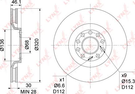 LYNXauto BN-1209 - Гальмівний диск avtolavka.club