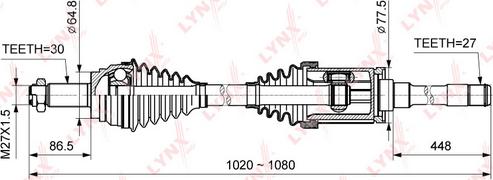 LYNXauto CD-1424 - Приводний вал avtolavka.club