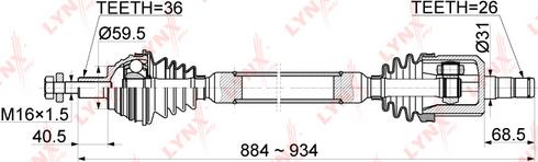 LYNXauto CD-1142 - Приводний вал avtolavka.club