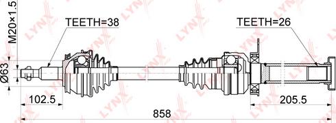 LYNXauto CD-1162 - Приводний вал avtolavka.club