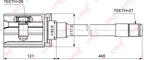 LYNXauto CI-1410 - Шарнірний комплект, ШРУС, приводний вал avtolavka.club