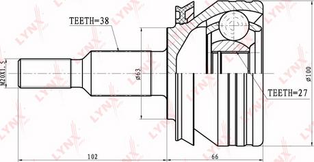 LYNXauto CO-8027 - Шарнірний комплект, ШРУС, приводний вал avtolavka.club