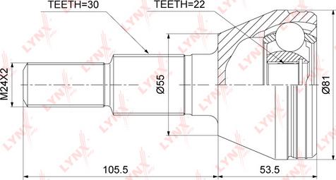 LYNXauto CO-3910 - Шарнірний комплект, ШРУС, приводний вал avtolavka.club