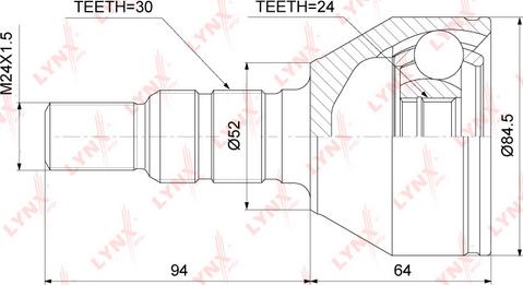 LYNXauto CO-3689 - Шарнірний комплект, ШРУС, приводний вал avtolavka.club