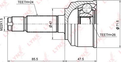 LYNXauto CO-3681 - Шарнірний комплект, ШРУС, приводний вал avtolavka.club