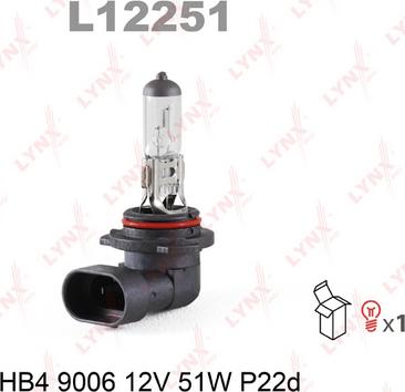 LYNXauto L12251 - Лампа розжарювання, фара дальнього світла avtolavka.club