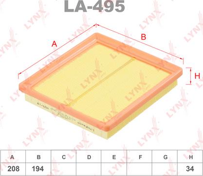 LYNXauto LA-495 - Повітряний фільтр avtolavka.club