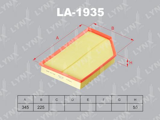 LYNXauto LA-1935 - Повітряний фільтр avtolavka.club