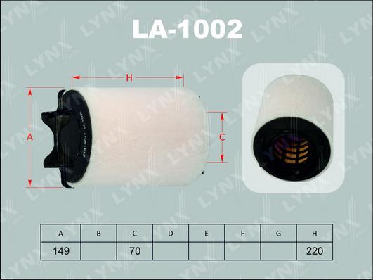 LYNXauto LA-1002 - Повітряний фільтр avtolavka.club
