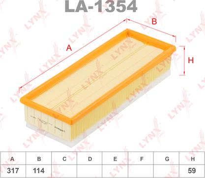 LYNXauto LA-1354 - Повітряний фільтр avtolavka.club