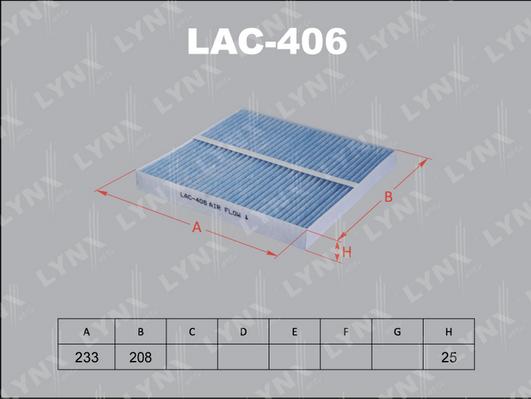 LYNXauto LAC-406 - Фільтр, повітря у внутрішній простір avtolavka.club
