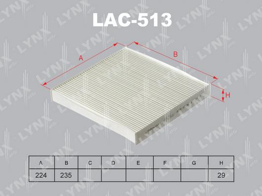 LYNXauto LAC-513 - Фільтр, повітря у внутрішній простір avtolavka.club