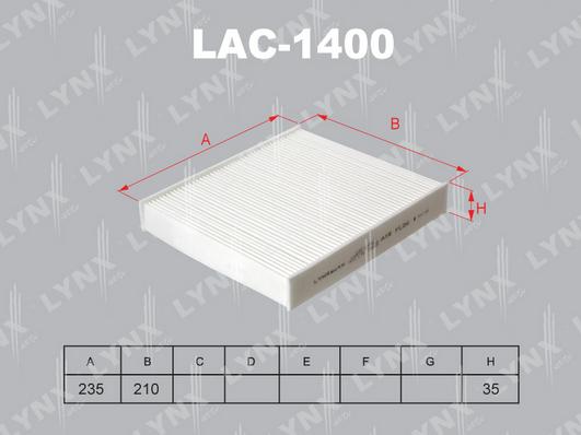 LYNXauto LAC-1400 - Фільтр, повітря у внутрішній простір avtolavka.club