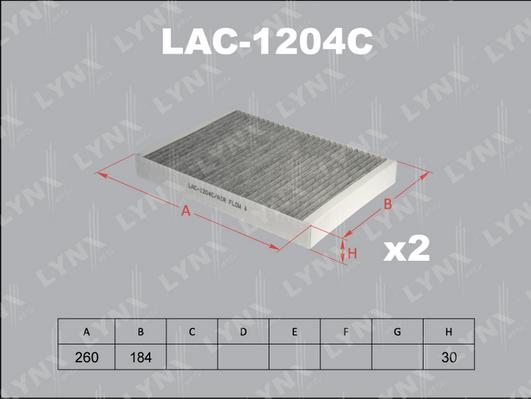 LYNXauto LAC-1204C - Фільтр, повітря у внутрішній простір avtolavka.club