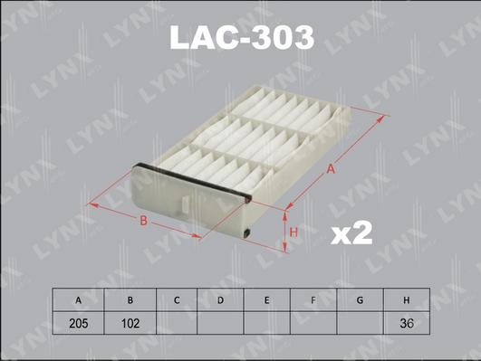 LYNXauto LAC-303 - Фільтр, повітря у внутрішній простір avtolavka.club