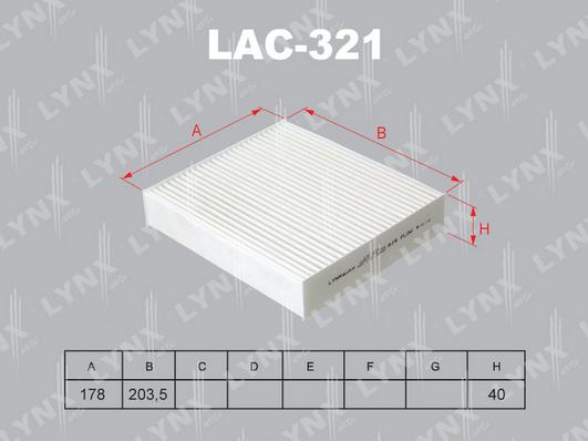 LYNXauto LAC-321 - Фільтр, повітря у внутрішній простір avtolavka.club