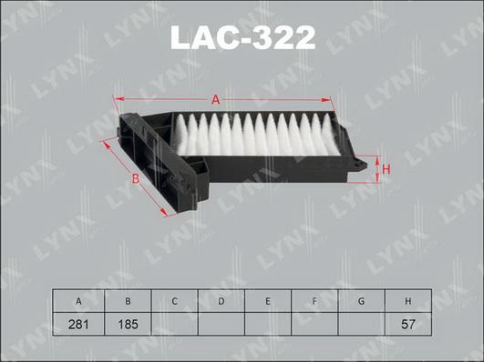 LYNXauto LAC-322 - Фільтр, повітря у внутрішній простір avtolavka.club