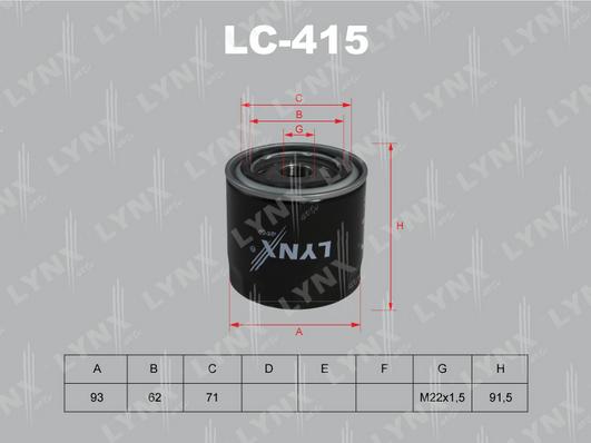 LYNXauto LC-415 - Масляний фільтр avtolavka.club
