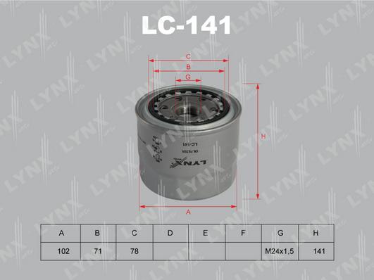 LYNXauto LC-141 - Масляний фільтр avtolavka.club