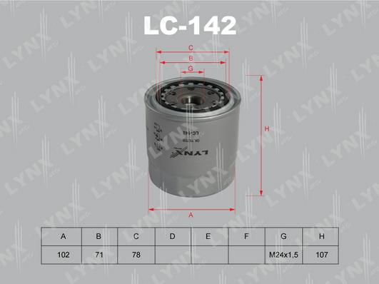 LYNXauto LC-142 - Масляний фільтр avtolavka.club