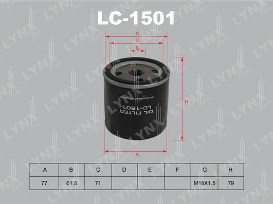 LYNXauto LC-1501 - Масляний фільтр avtolavka.club