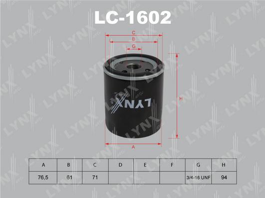 LYNXauto LC-1602 - Масляний фільтр avtolavka.club