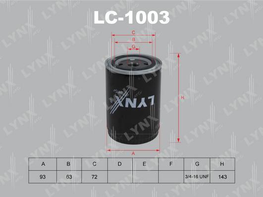 LYNXauto LC-1003 - Масляний фільтр avtolavka.club
