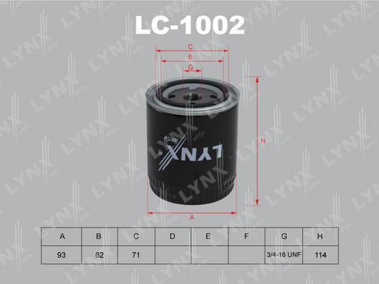 LYNXauto LC-1002 - Масляний фільтр avtolavka.club