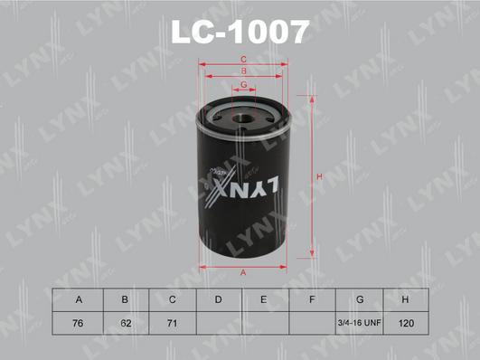 LYNXauto LC-1007 - Масляний фільтр avtolavka.club