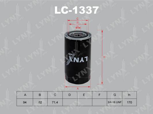 LYNXauto LC-1337 - Масляний фільтр avtolavka.club