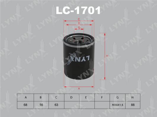 LYNXauto LC-1701 - Масляний фільтр avtolavka.club