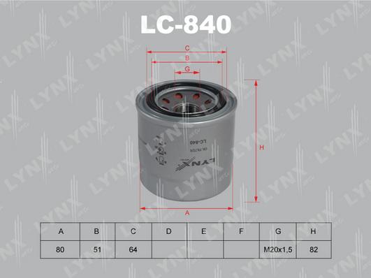 LYNXauto LC-840 - Масляний фільтр avtolavka.club